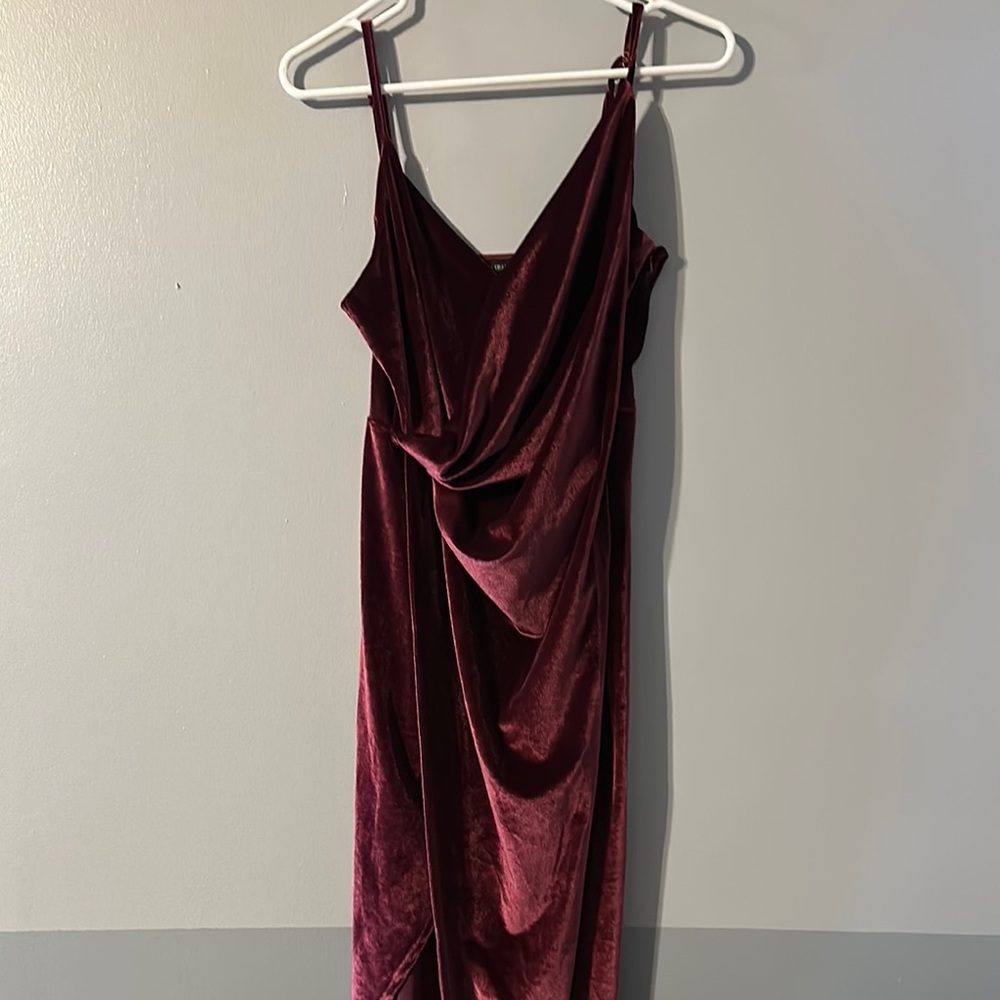 Double Crazy Elegant Burgundy Velvet Dress Size Med